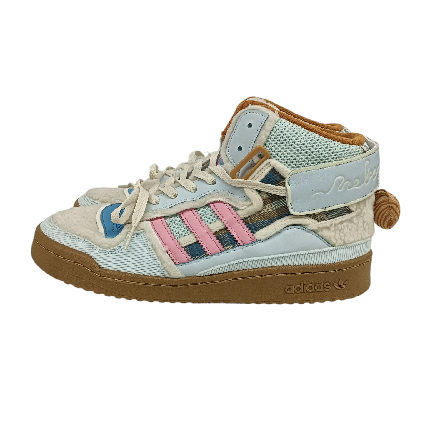 ADIDAS High Cut Sneaker 28.5 GW8921 Mens Blue/Pink Stain FORUM EXHIBIT MID