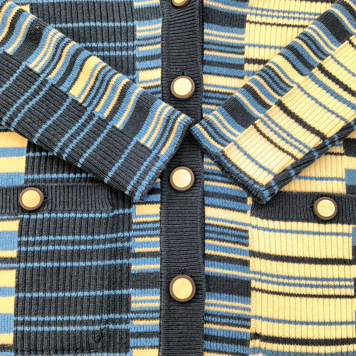 CHANEL Cardigan Lady's Size 34 Blue P62210K47538