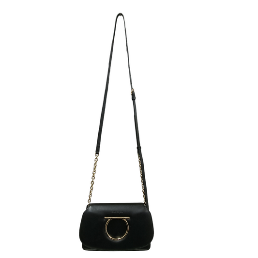 SALVATORE FERRAGAMO Shoulder Bag AU-22 D293 Rank AB Black