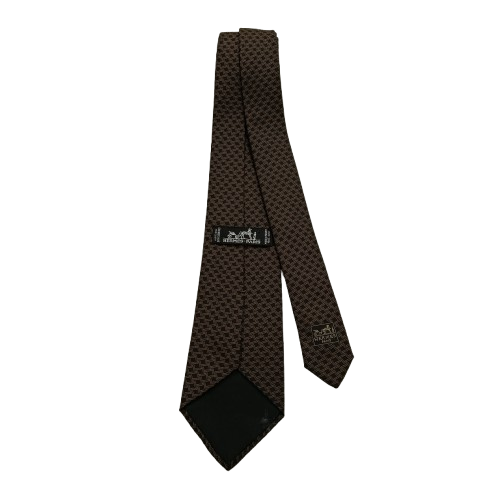 Necktie HERMES Brown/Black