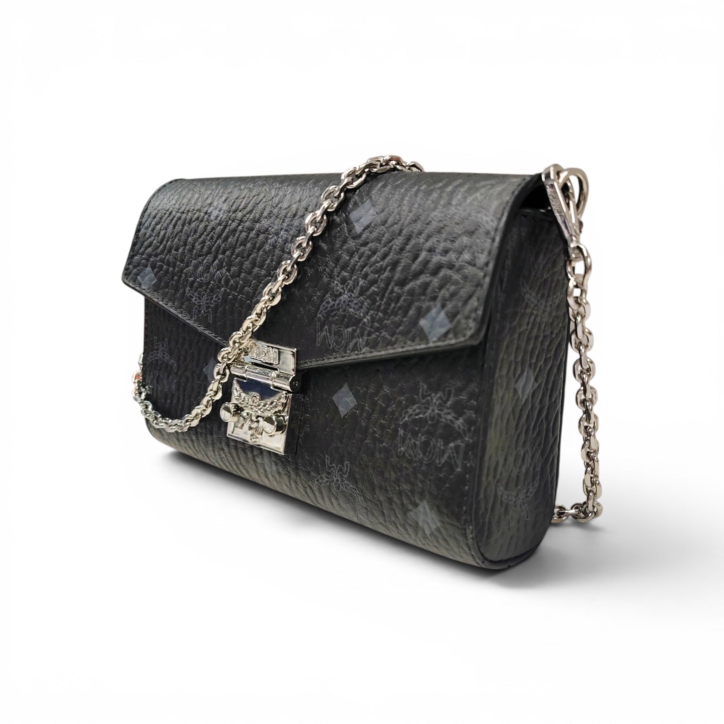 MCM Shoulder Bag MYZ9SME04BK001 Black Rank(A)