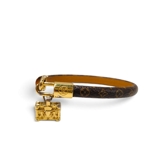LOUIS VUITTON Bracelet Brown M8011E Rank B *Scratch*