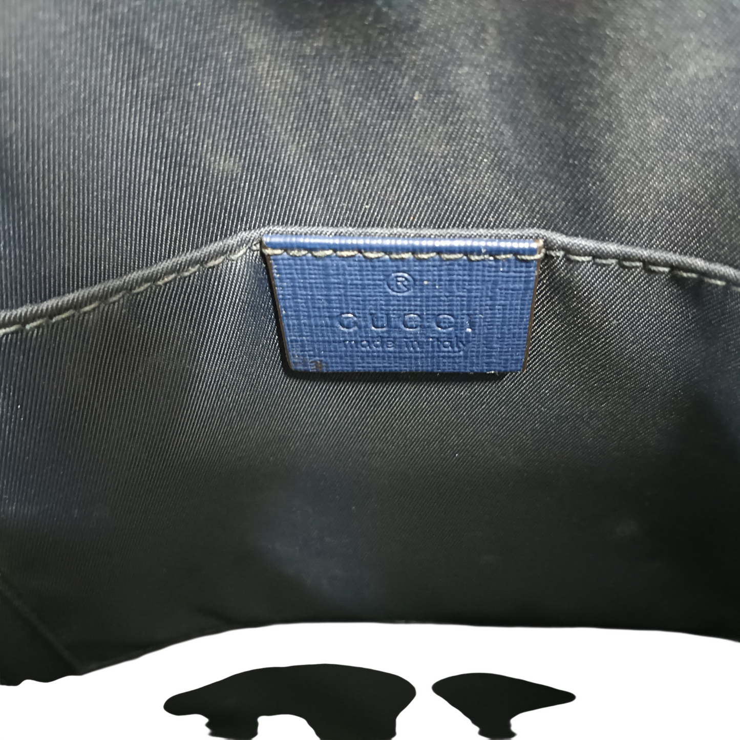 GUCCI Handbag 605614 Beige/Navy