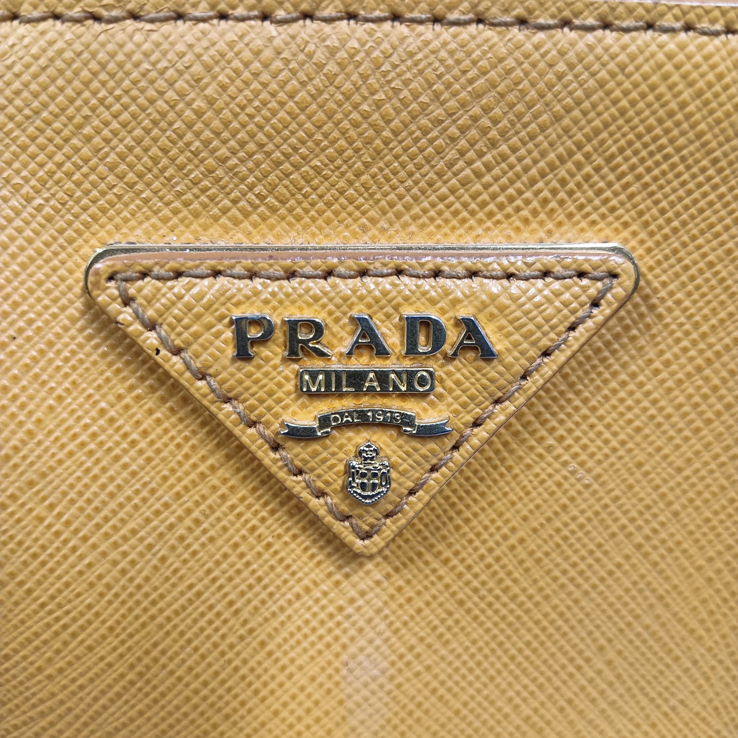 PRADA 2WAY Bag 1BA863 Mustard ***Damage