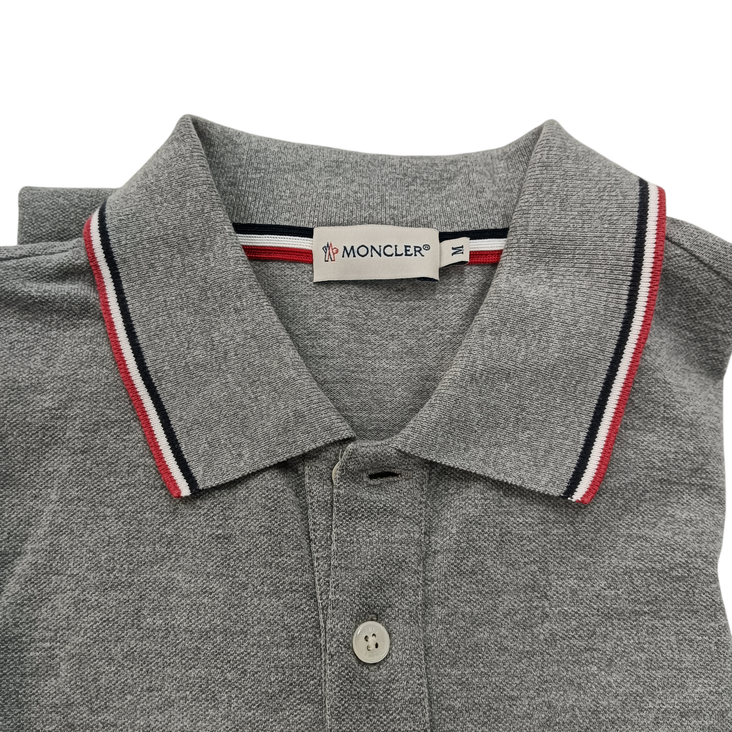 MONCLER POLO SHIRT MENS SIZE M GRAY