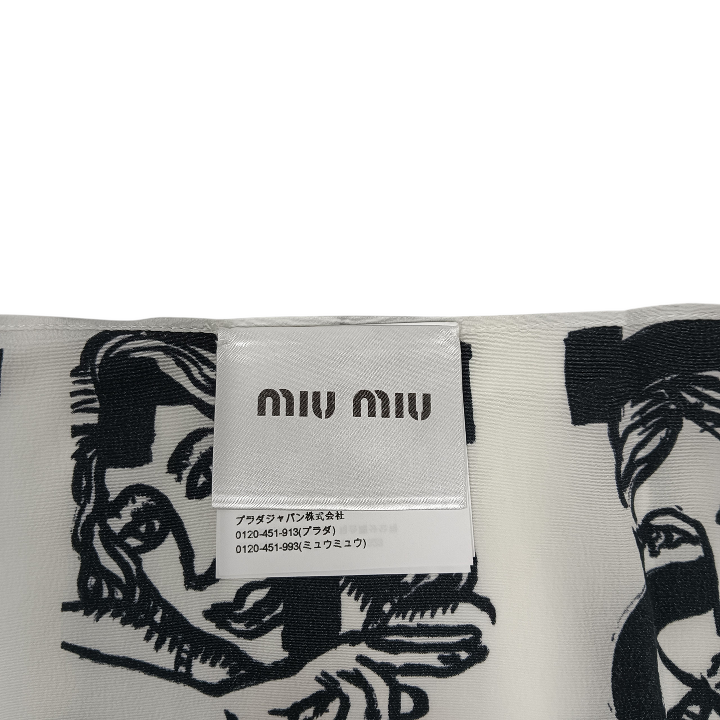 MIU MIU Scarf MCX2781SUU White/Black