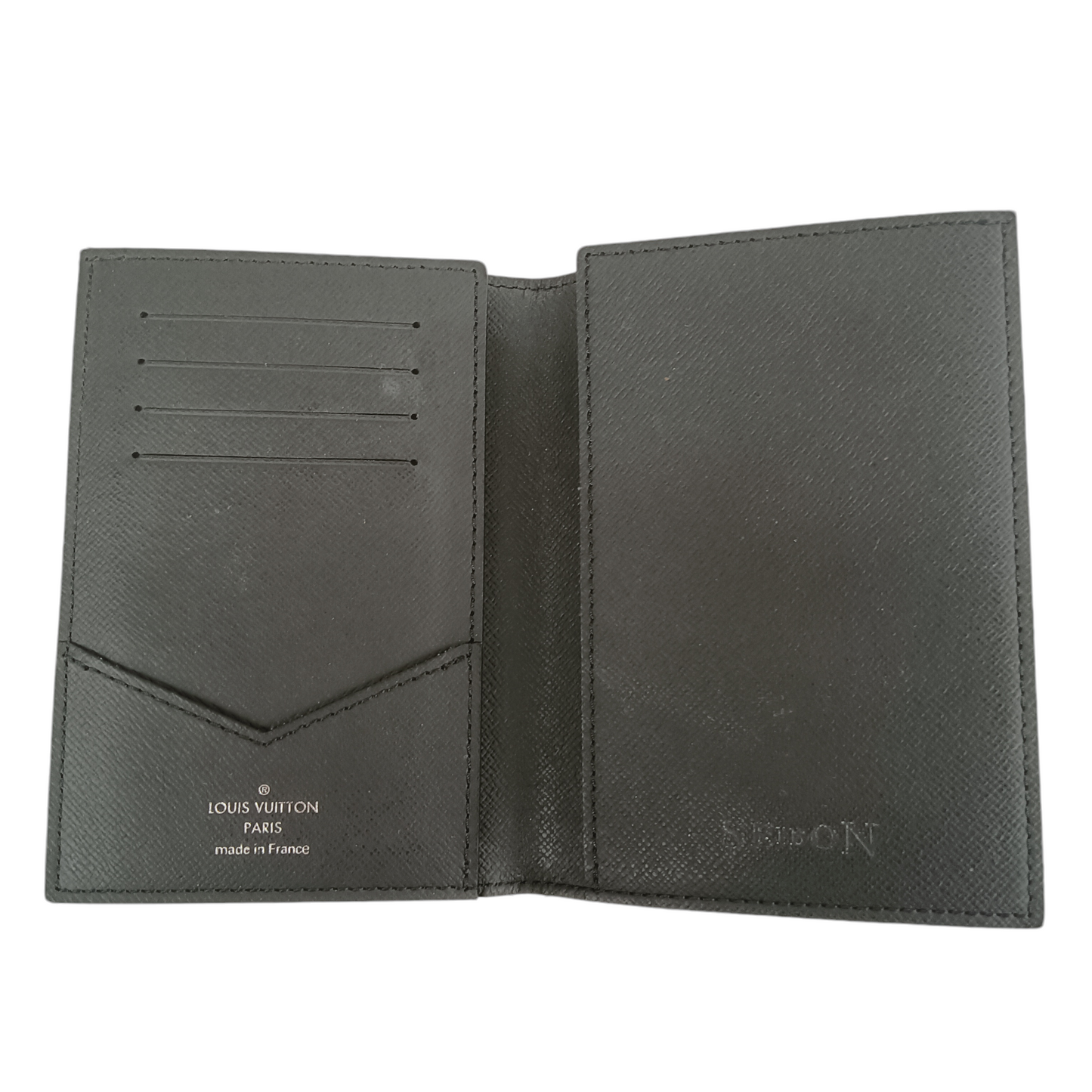 LOUIS VUITTON Passport Case Monogram Ecliper M64501 Gray MB0148 *in name