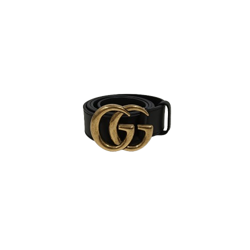 GUCCI Belt Black And Gold **Scratch 414516