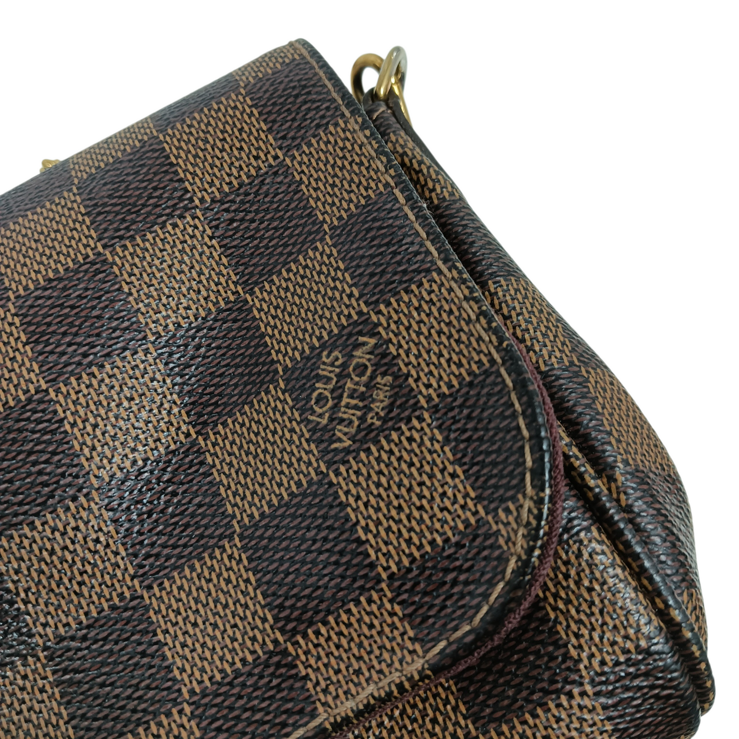 LOUIS VUITTON Shoulder Bag Damier N41129 Brown Scratch