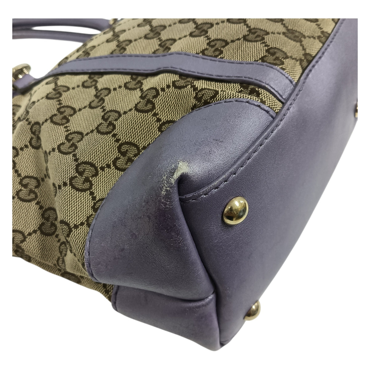 GUCCI Handbag 257069 Purple/Brown **Stain/Damage