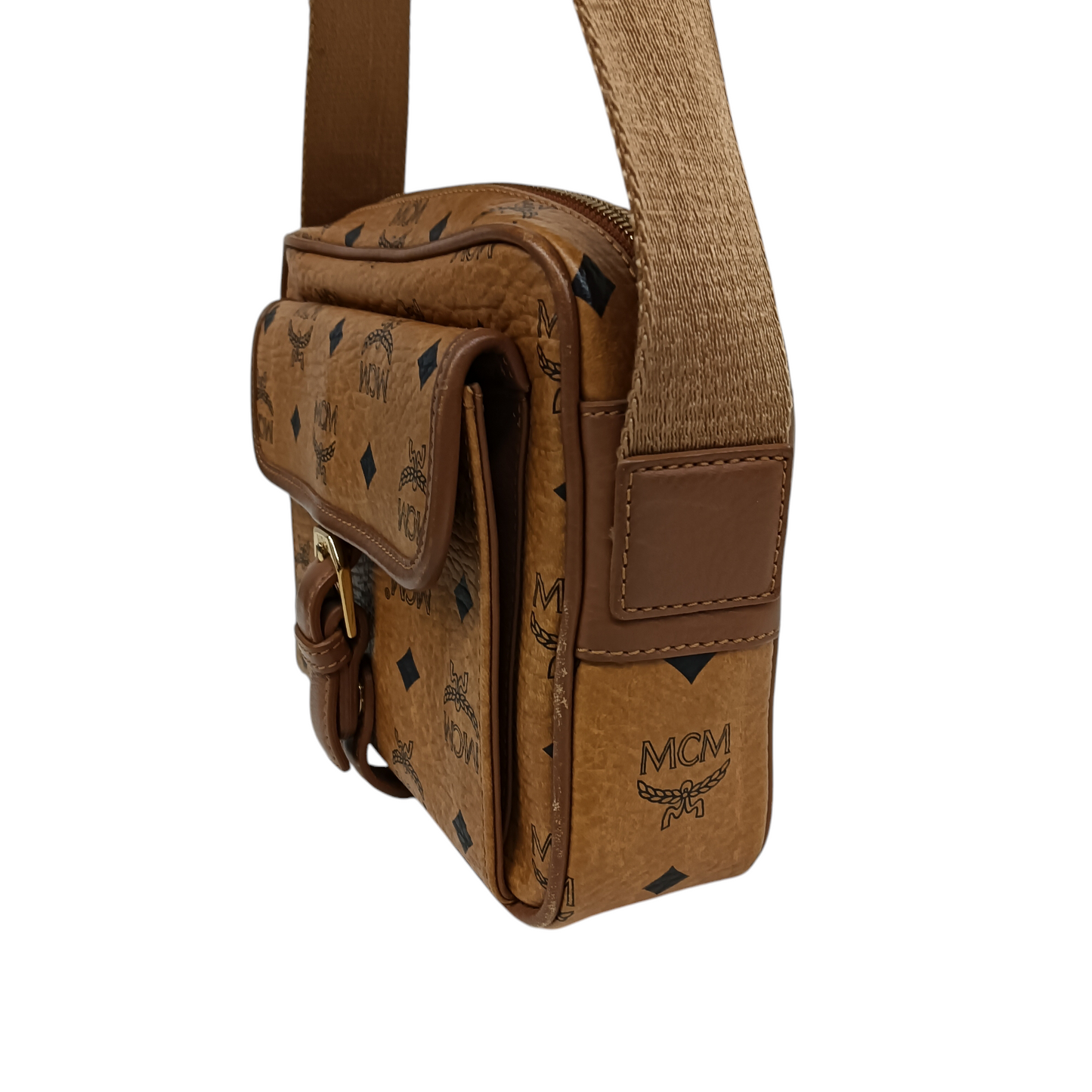 MCM Shoulder Bag MM2SVI05C0001 Rank BC Brown Scratch