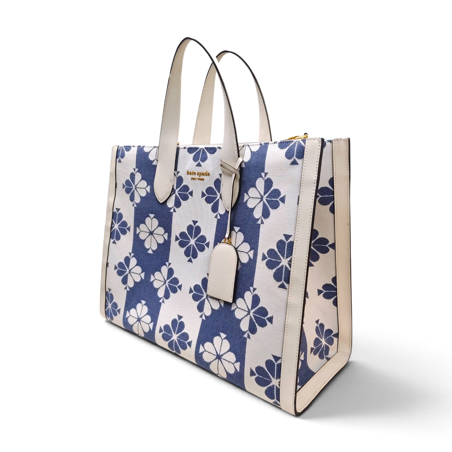 Kate Spade 2Way Bag KB157 Beige And Navy S1008 Rank A