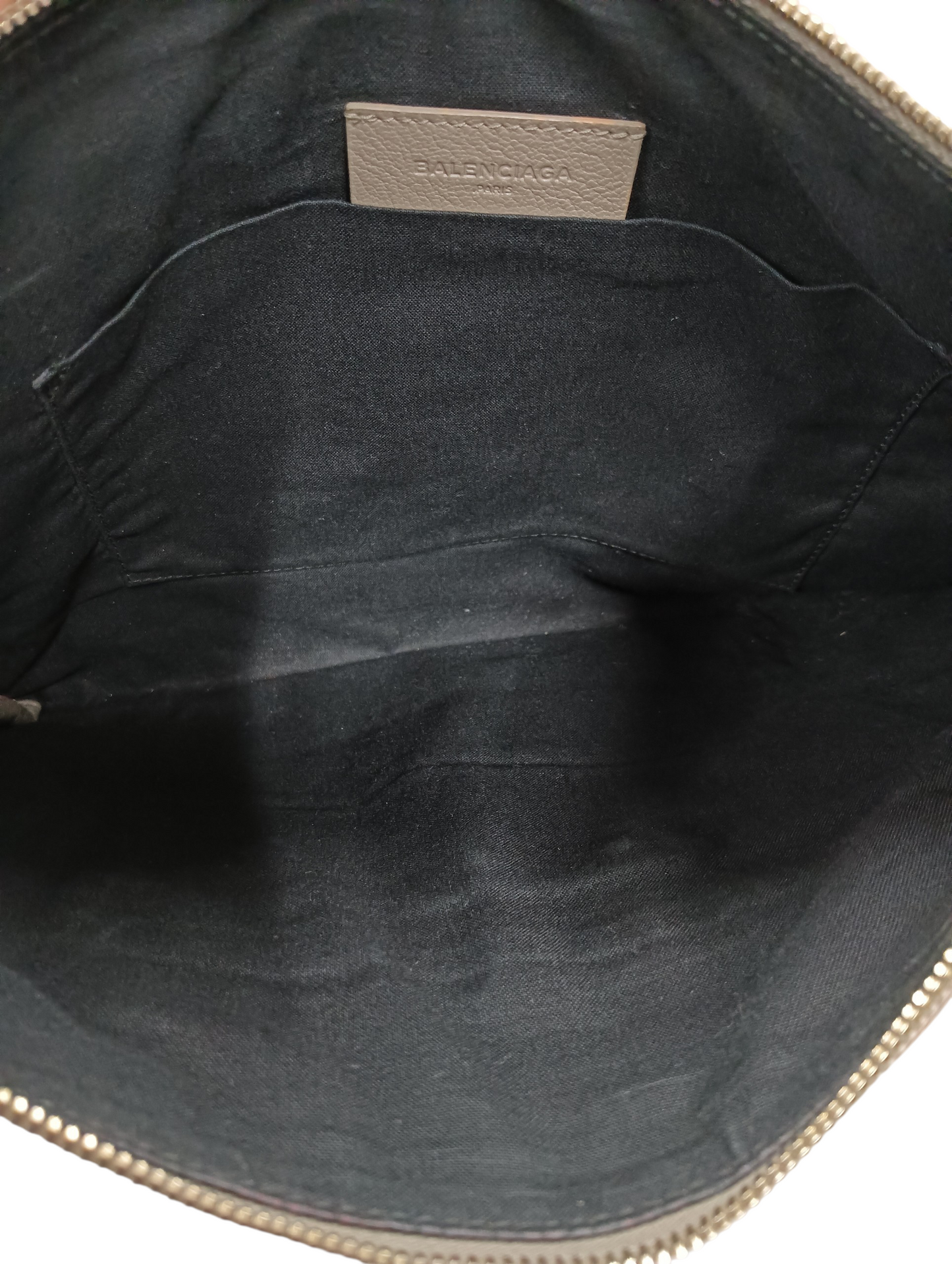 BALENCIAGA Clutch Bag Khaki 12 11 C 568024 Stain 390186