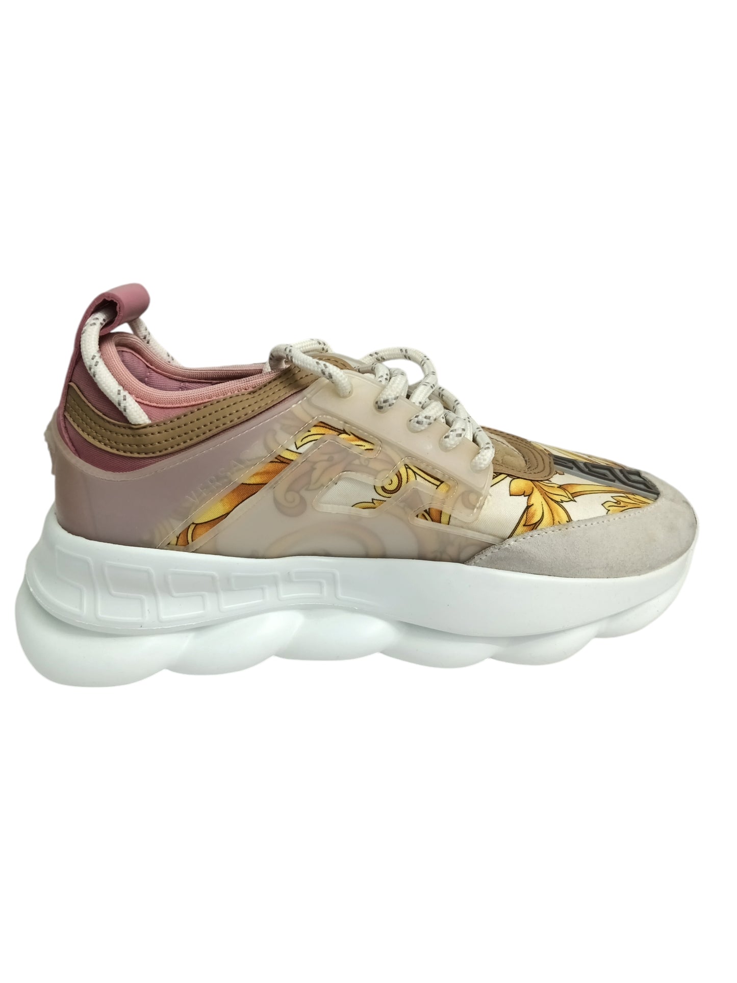 VERSACE SNEAKER LADY'S BEIGE/PINK SIZE 38 RANK(B) *STAIN