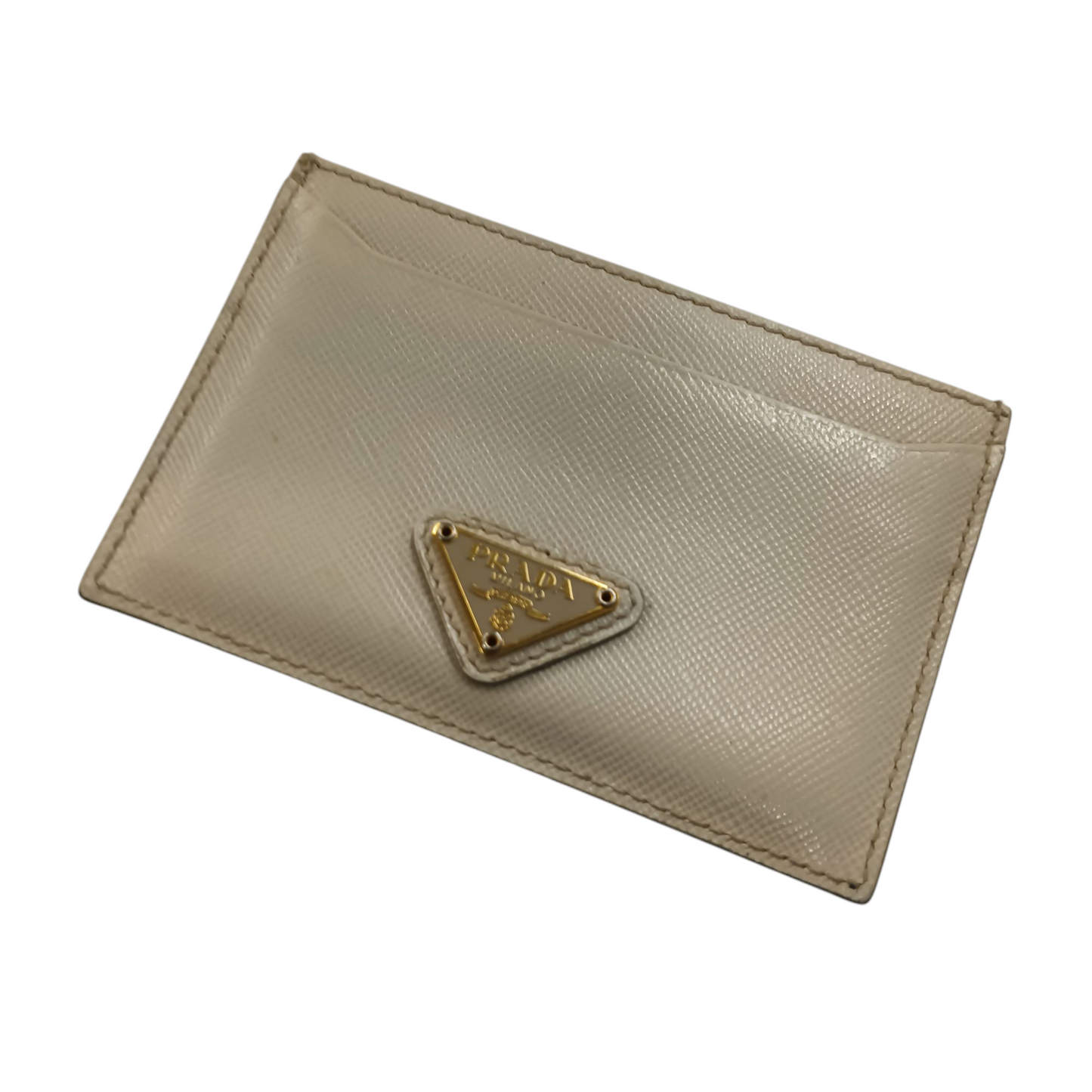 PRADA Card Case Rank (C) Ivory *Stain 181