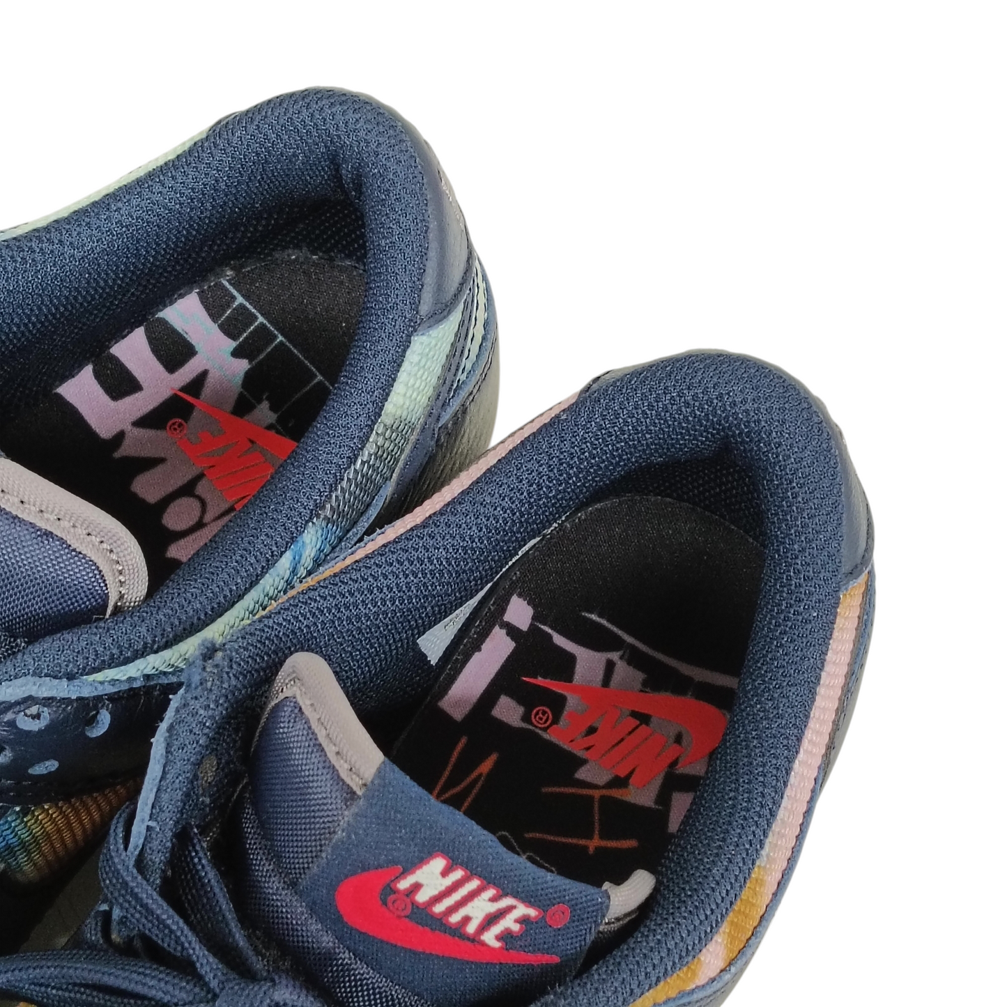 NIKE Sneaker 24cm DM1051-400 Lady's Navy/Orange Dunk Low Graffiti
