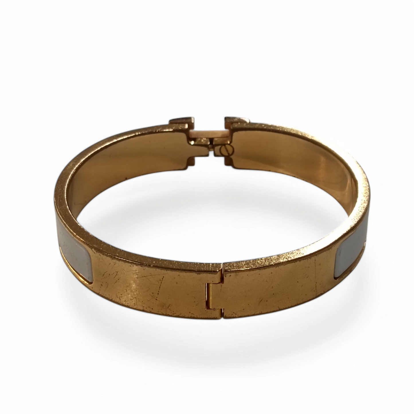 HERMES Bangle White/Gold F10149