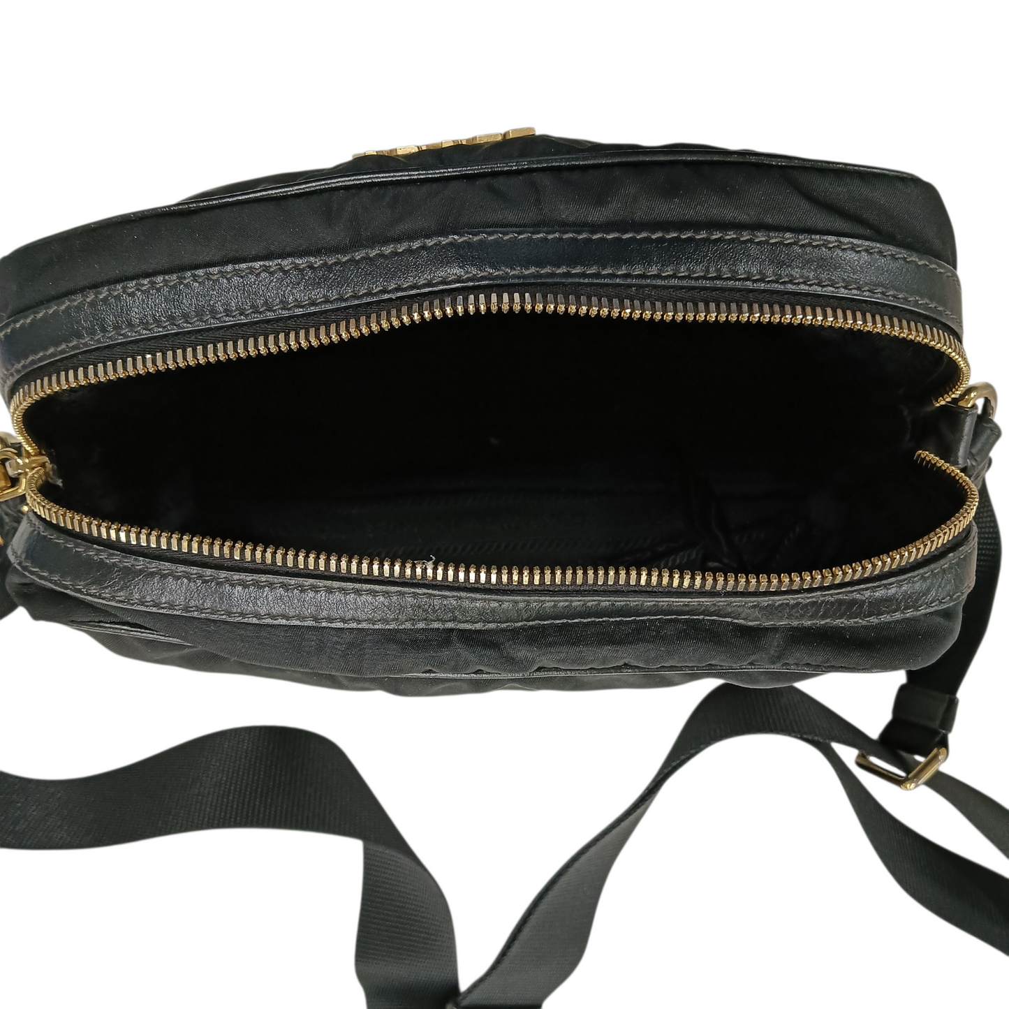PRADA Shoulder Bag 1BH089 Black Scratch/Stain