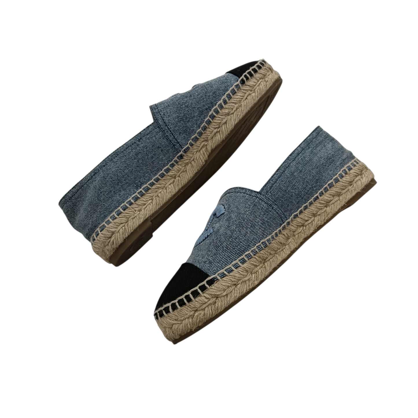 CHANEL Espadrille Lady's Size 38 Blue BG29762