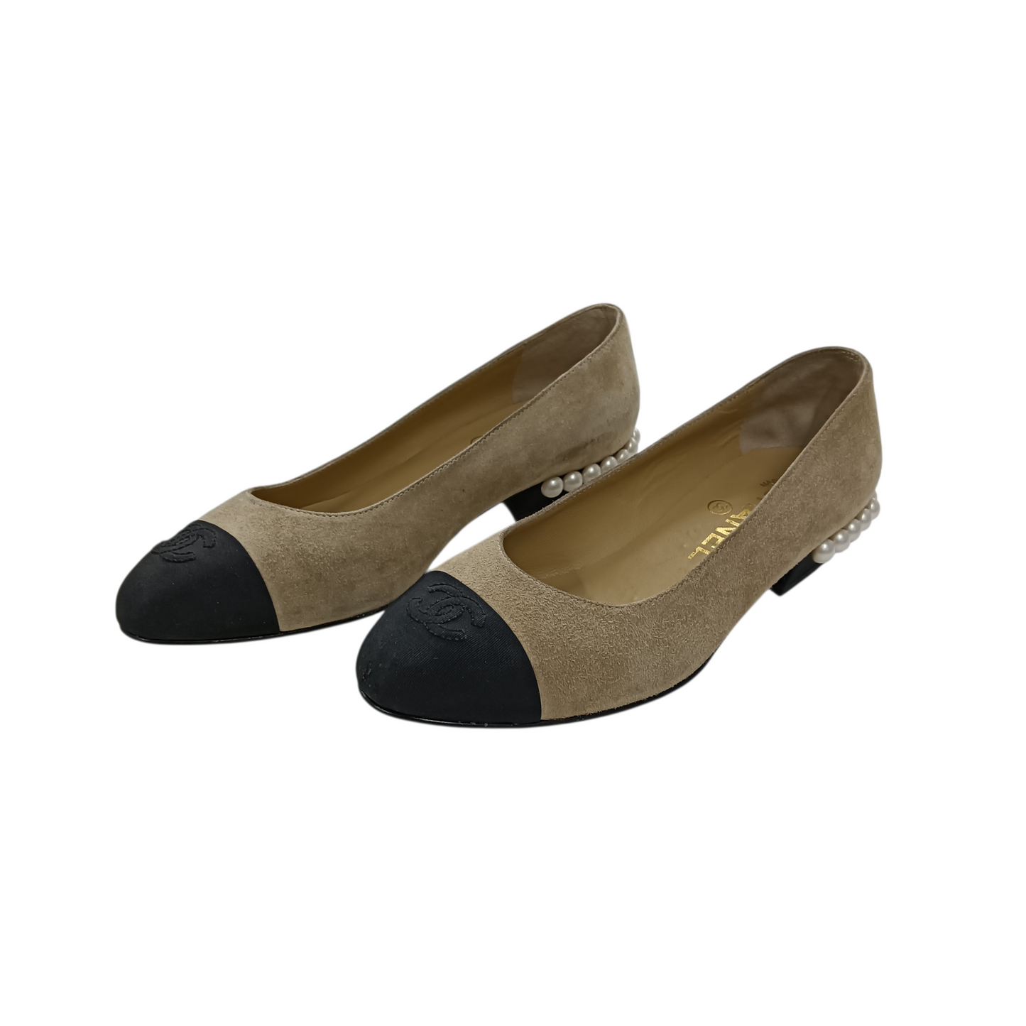 CHANEL Flat Shoes Lady's Size 36C Beige G33439