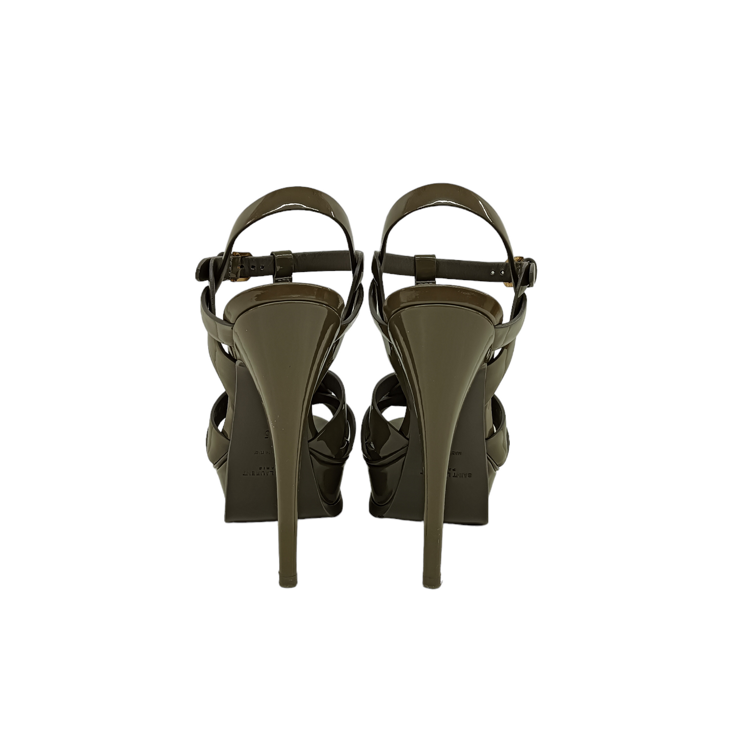 YVES SAINT LAURENT Sandal 35 Lady's Olive Damage