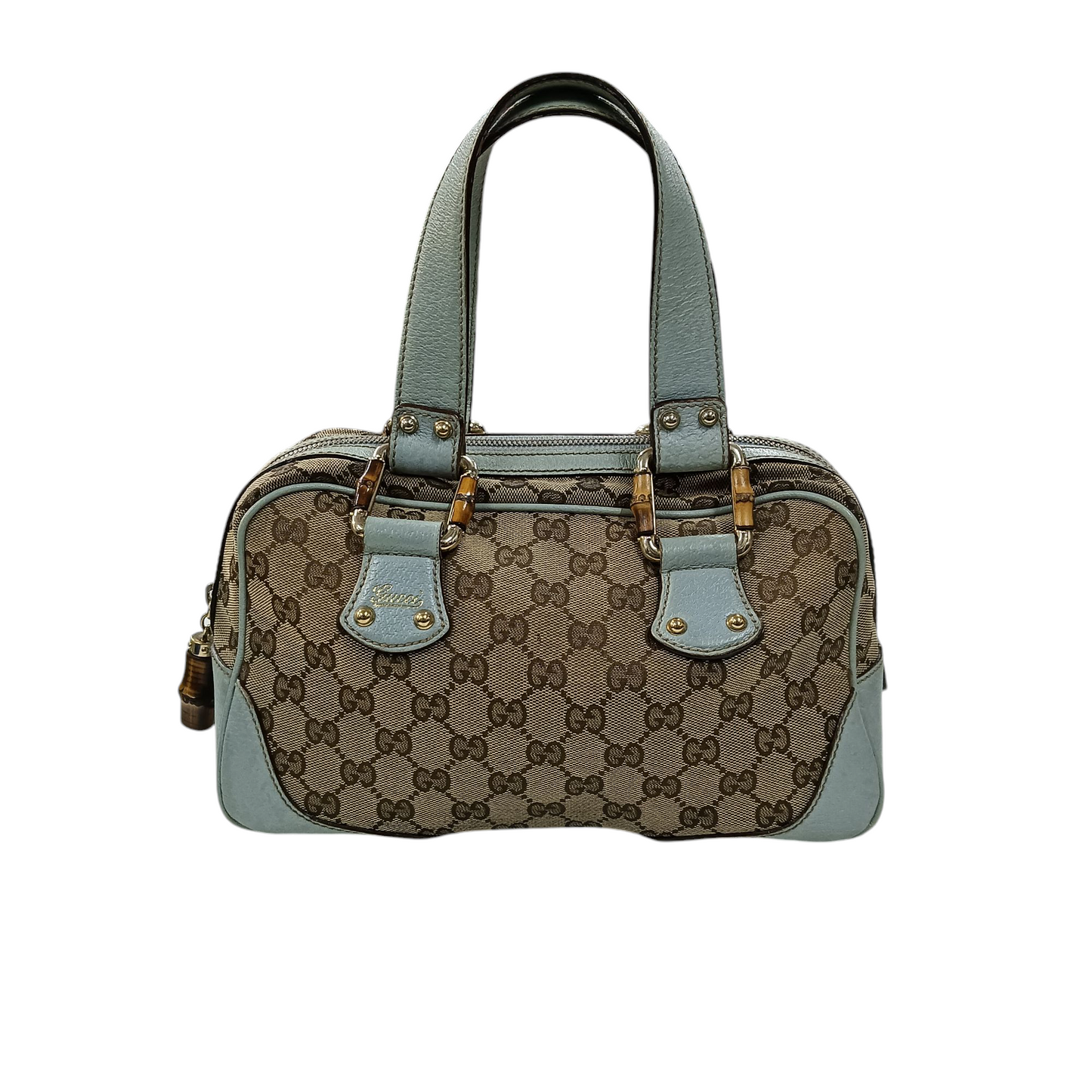 GUCCI Shoulder Bag Brown/sky blue 154376