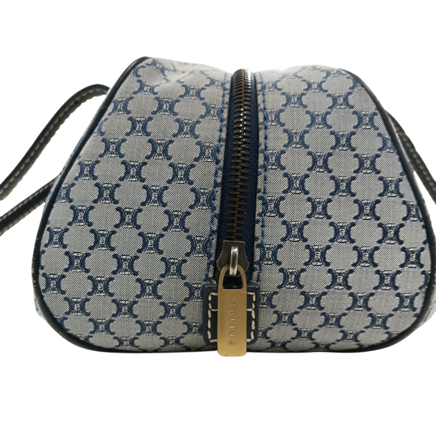 CELINE Shoulder Bag Macadam Mini Dome Canvas *Vintage Navy YS 00/55