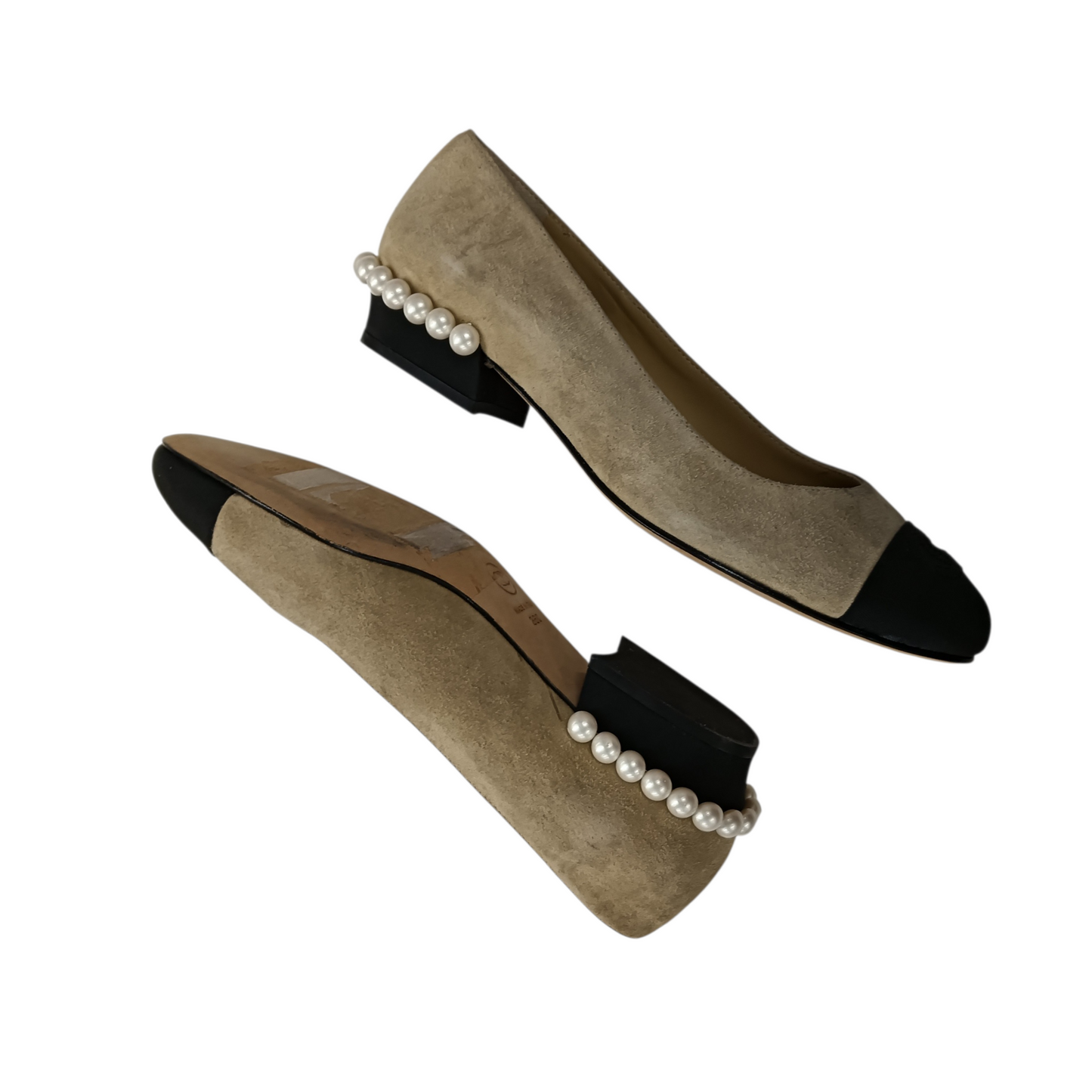 CHANEL Flat Shoes Lady's Size 36C Beige G33439