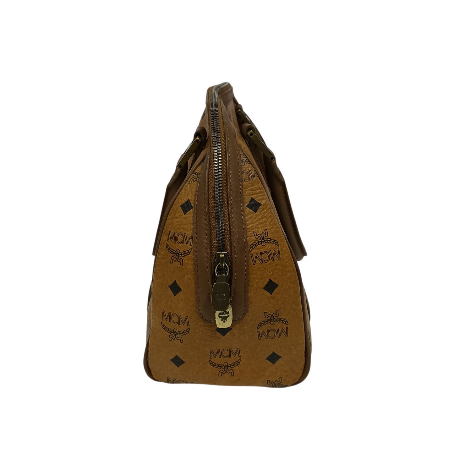 MCM Handbag 1011077030122 Brown Damage