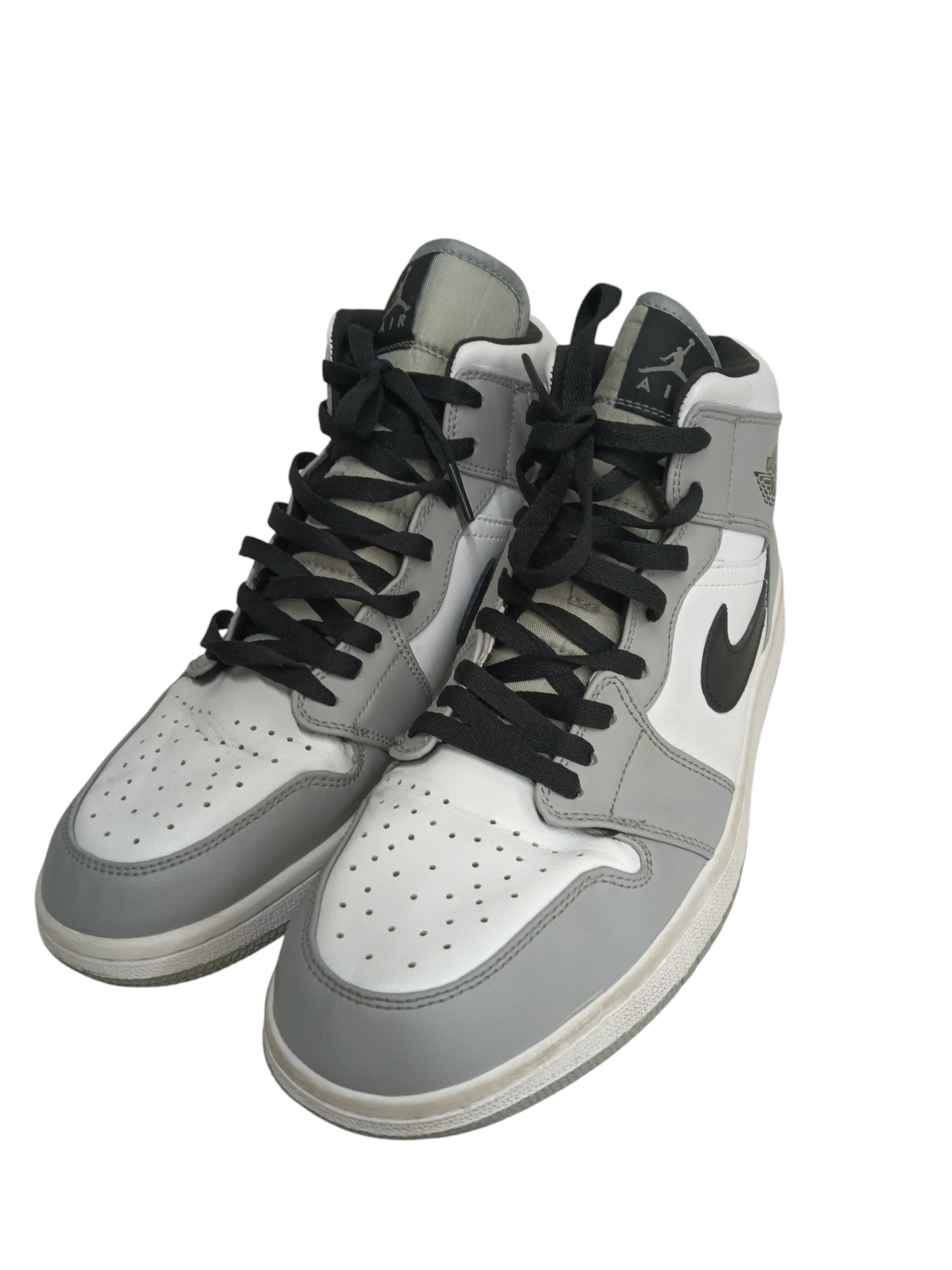 NIKE Air Jordan 1 Mid Light Smoke Gray Mens Size 44 554724-092