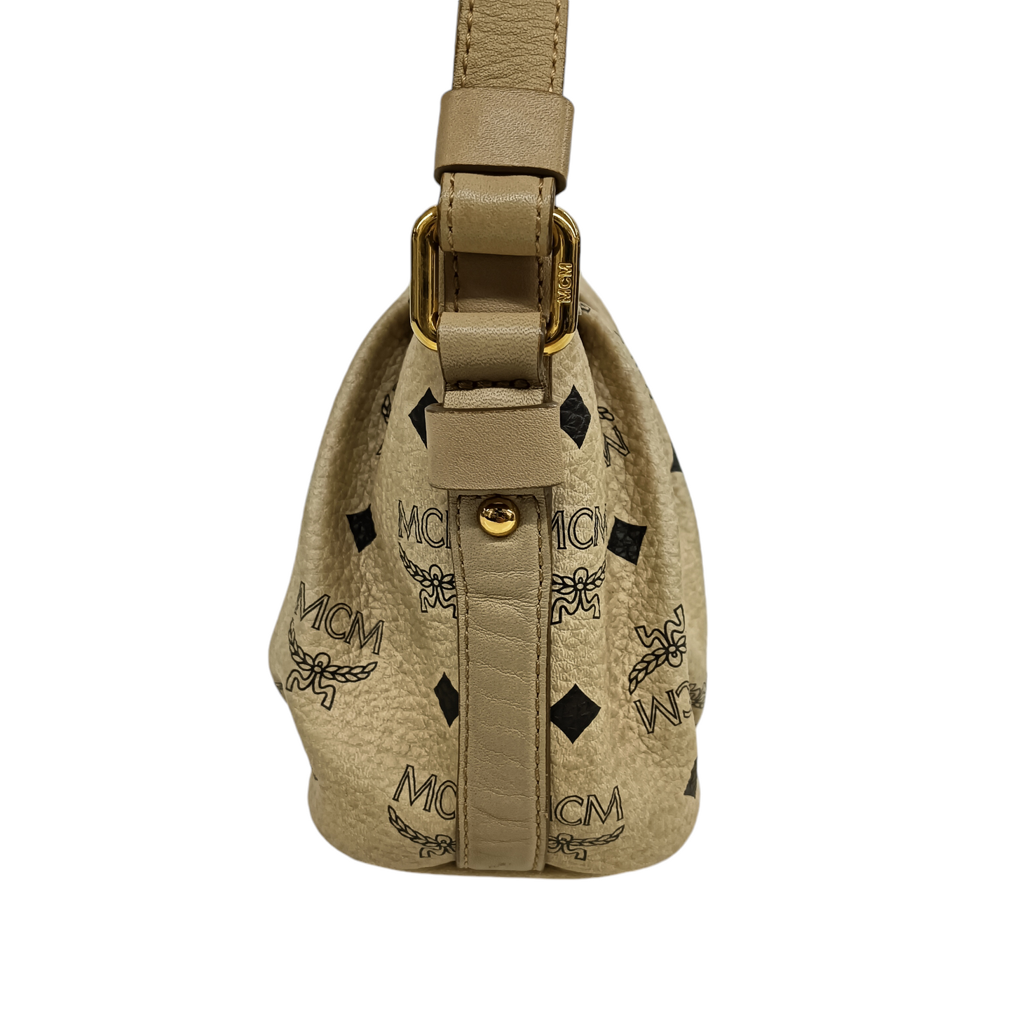 MCM Shoulder Bag N70MX000F1 Beige Stain/Damage