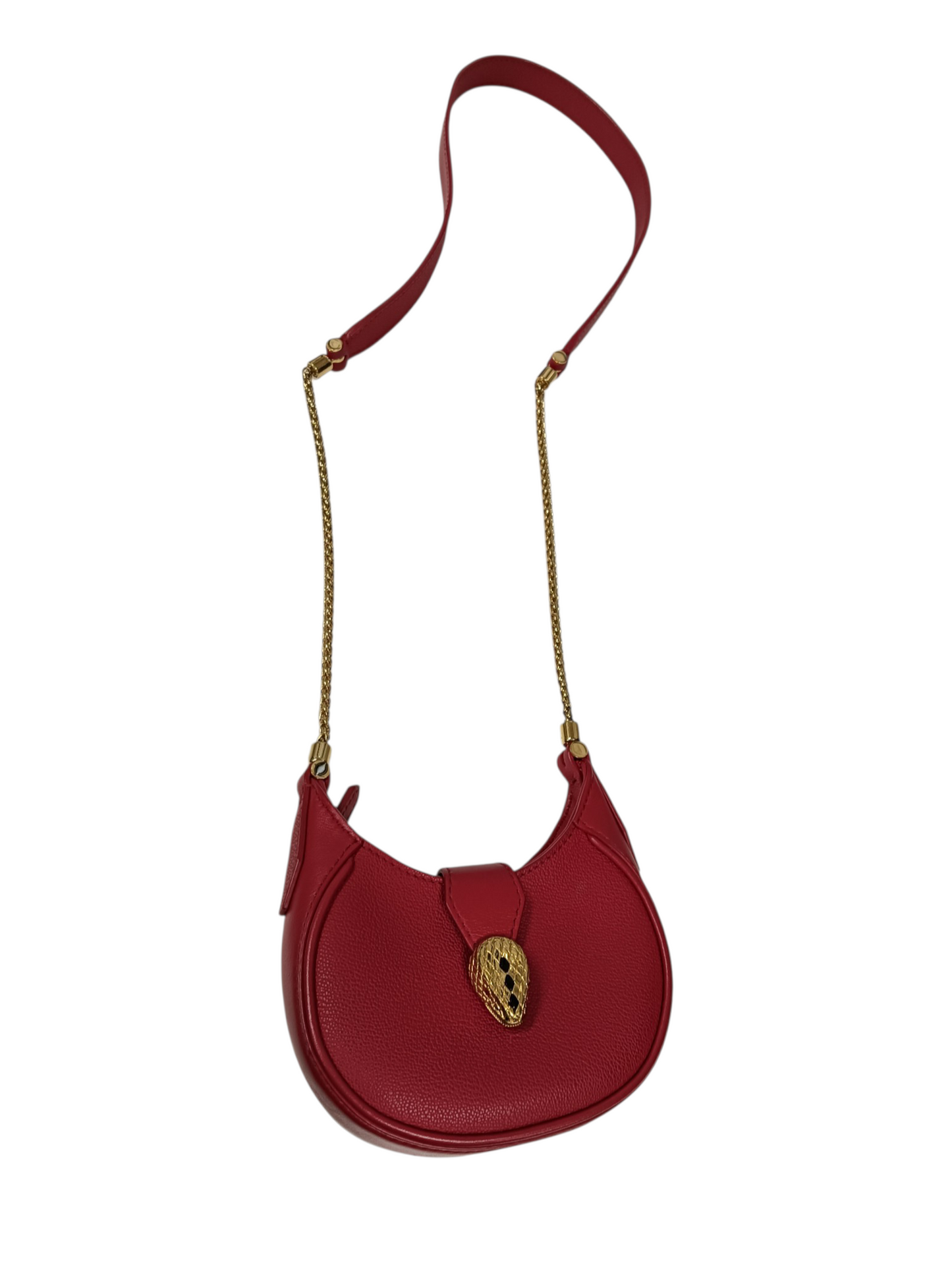 BVLGARI Mini Shoulder Bag Serpenti Ellipse Red/Gold