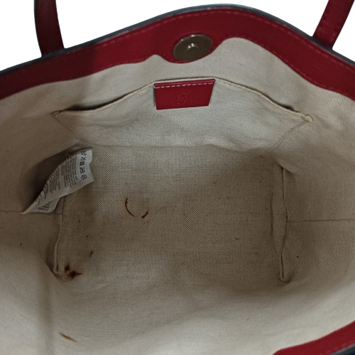 GUCCI Tote Bag 410812 Brown And Red **Stain *Inside Stain