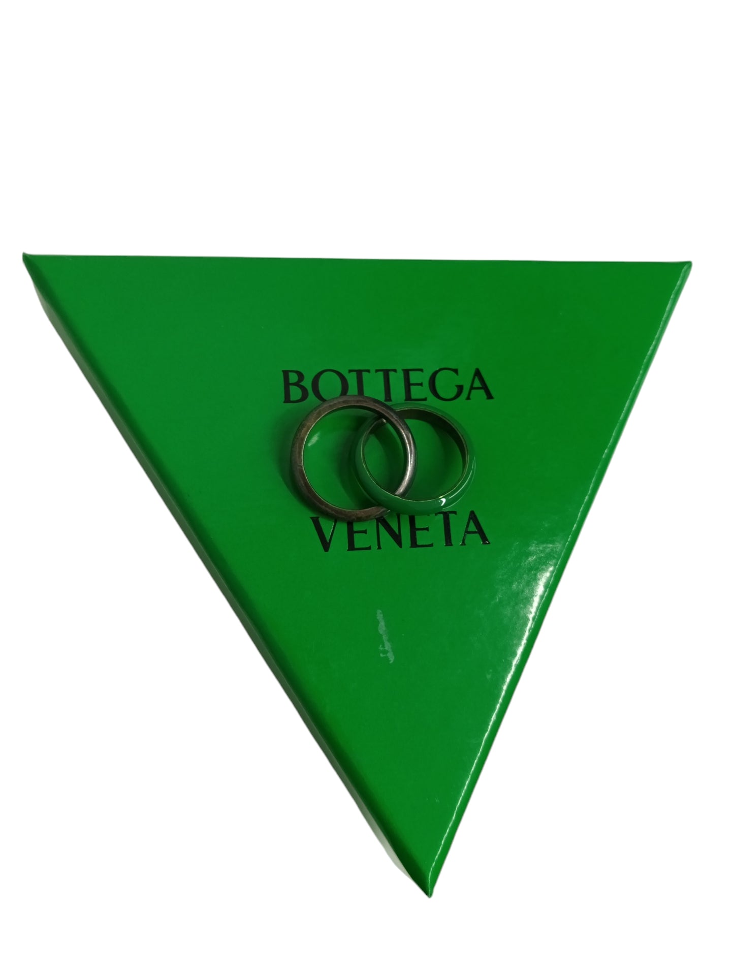 BOTTEGA VENETA RING GREEN/SILVER AG925 SIZE 19 RANK(A)