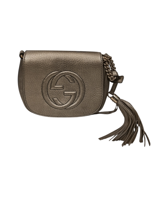 GUCCI SHOULDER BAG BEIGE/GOLD RANK (B)