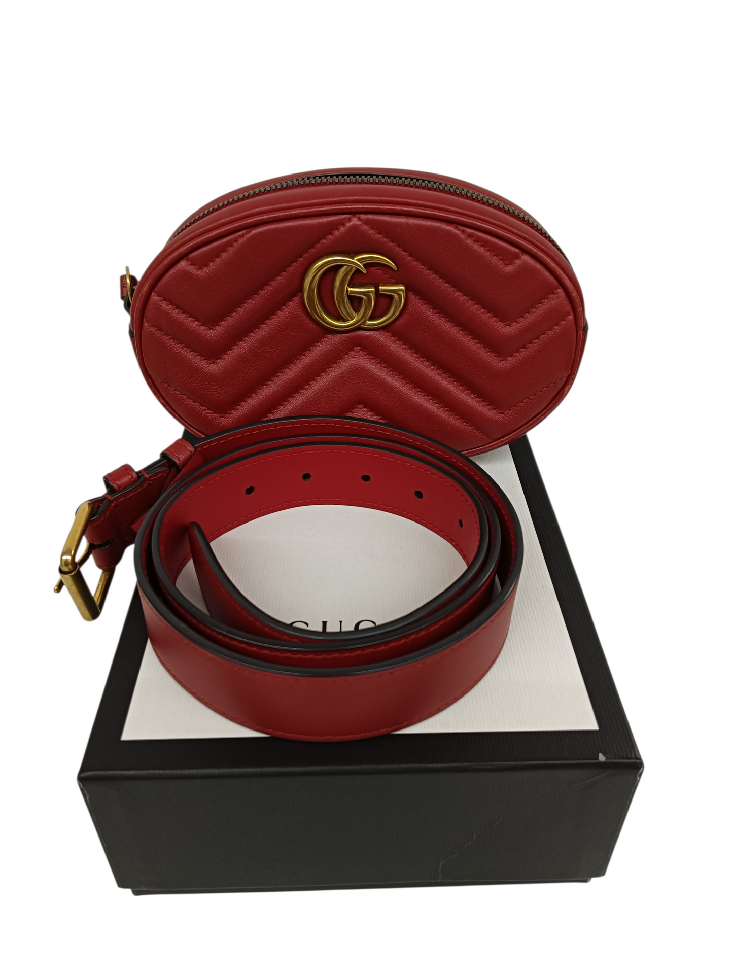 GUCCI Waist Bag 476434 493075 Red