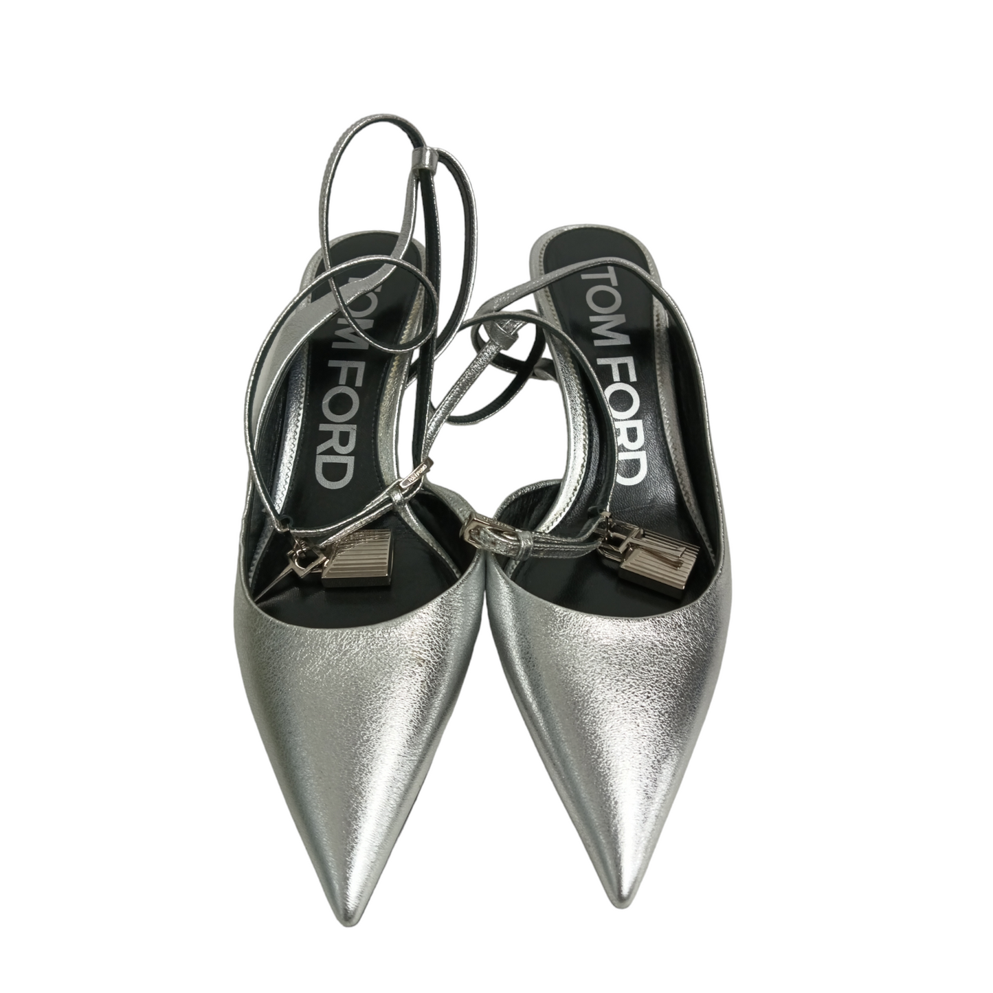 TOM FORD PUMPS SILVER PADLOCK W2962S