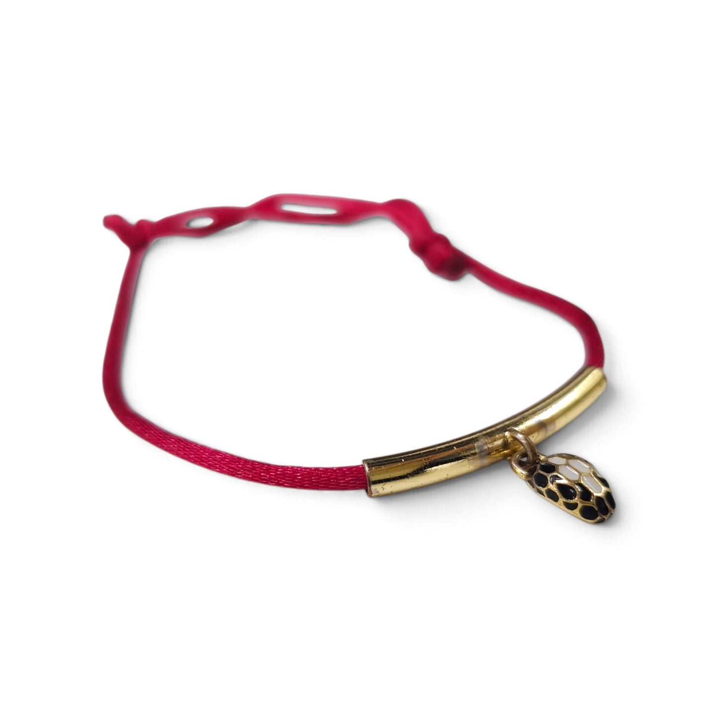 BVLGARI Bracelet Red Snake *Discolored/Scratch Rank B