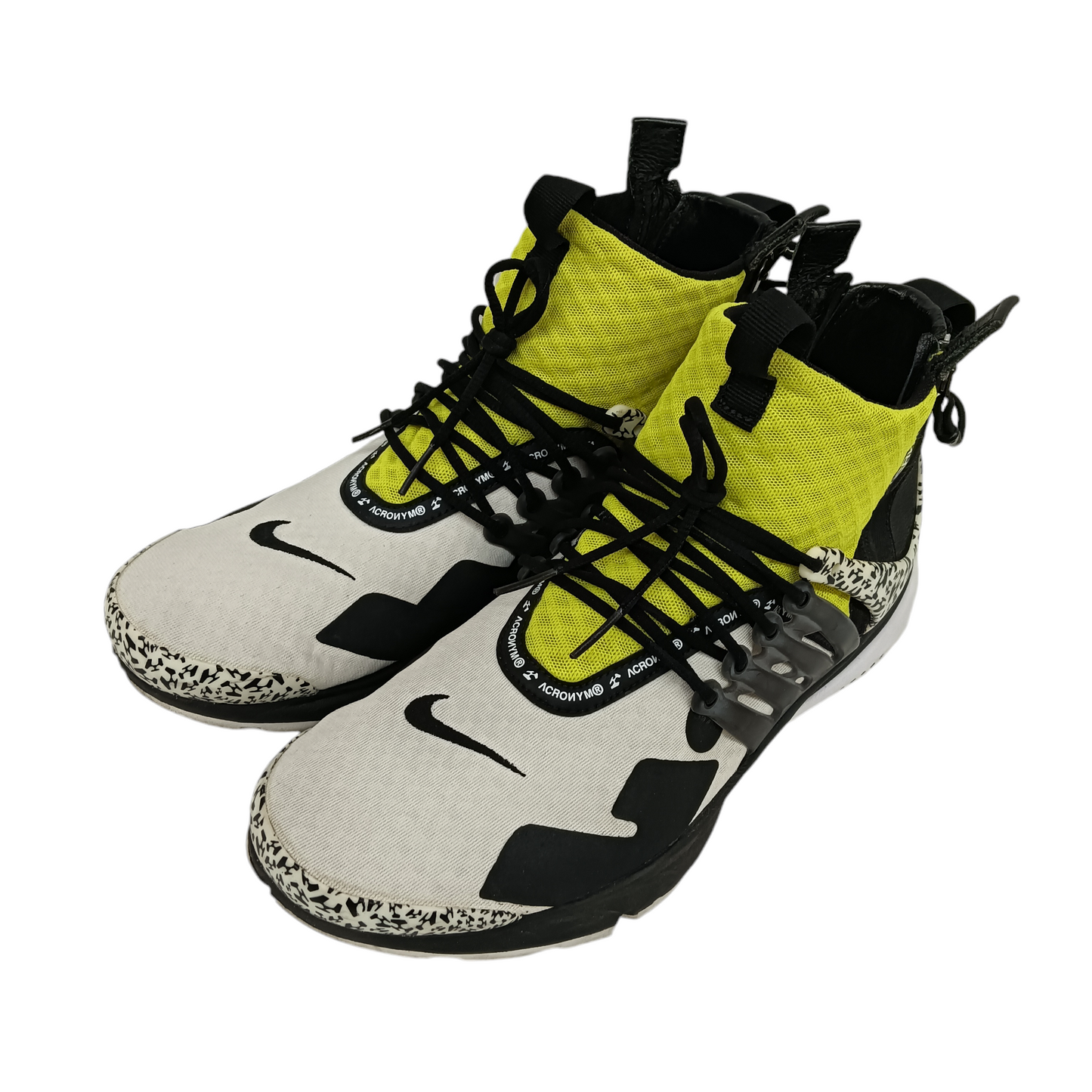 NIKE High Cut Sneaker 44 AH7832-100 Mens Yellow/White/Black