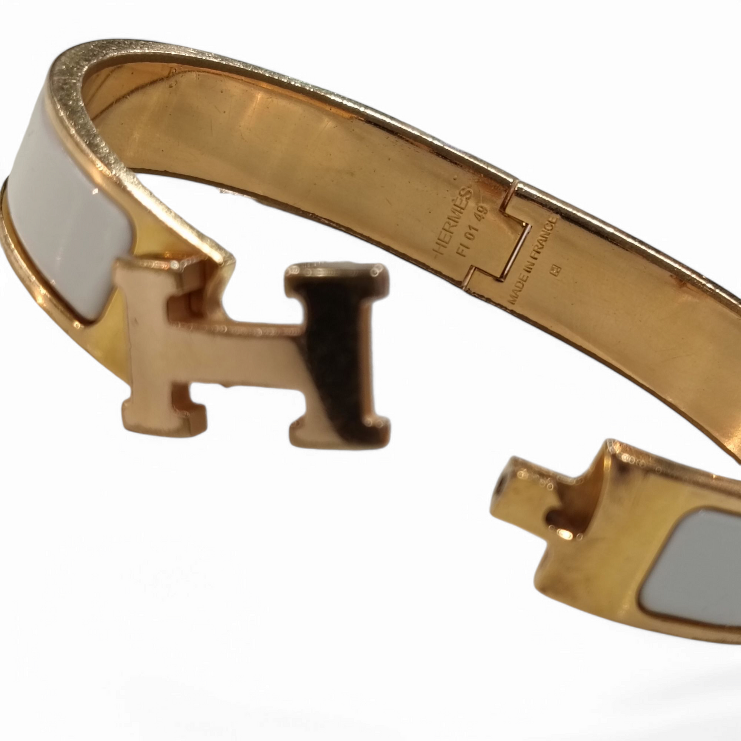 HERMES Bangle White/Gold F10149
