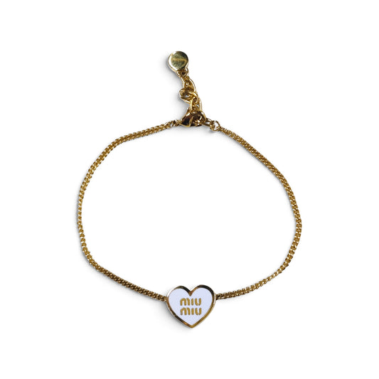 MIU MIU Bracelet Gold/White Rank B