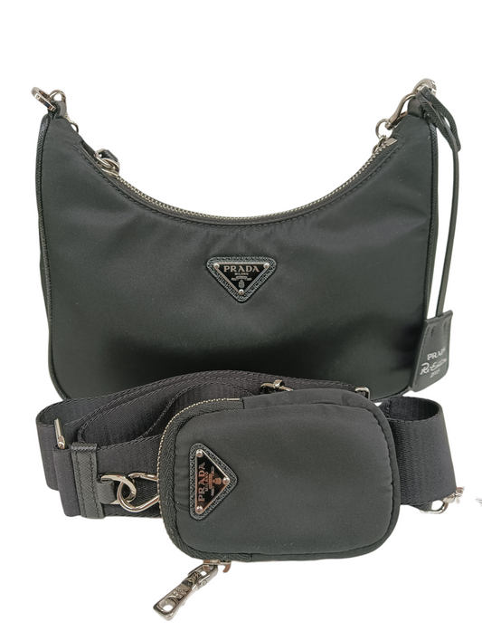 PRADA 2WAY BAG Re-Nylon 1BH204 Black Re-Edition 2005