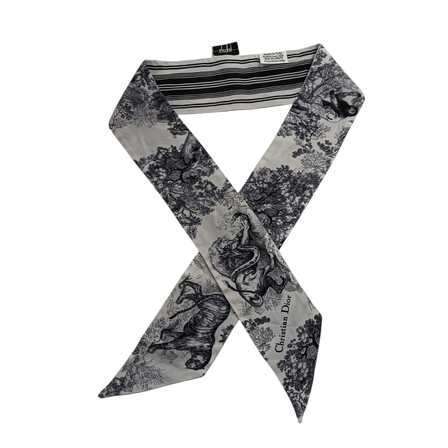 Christian Dior Silk Scarf Black/White