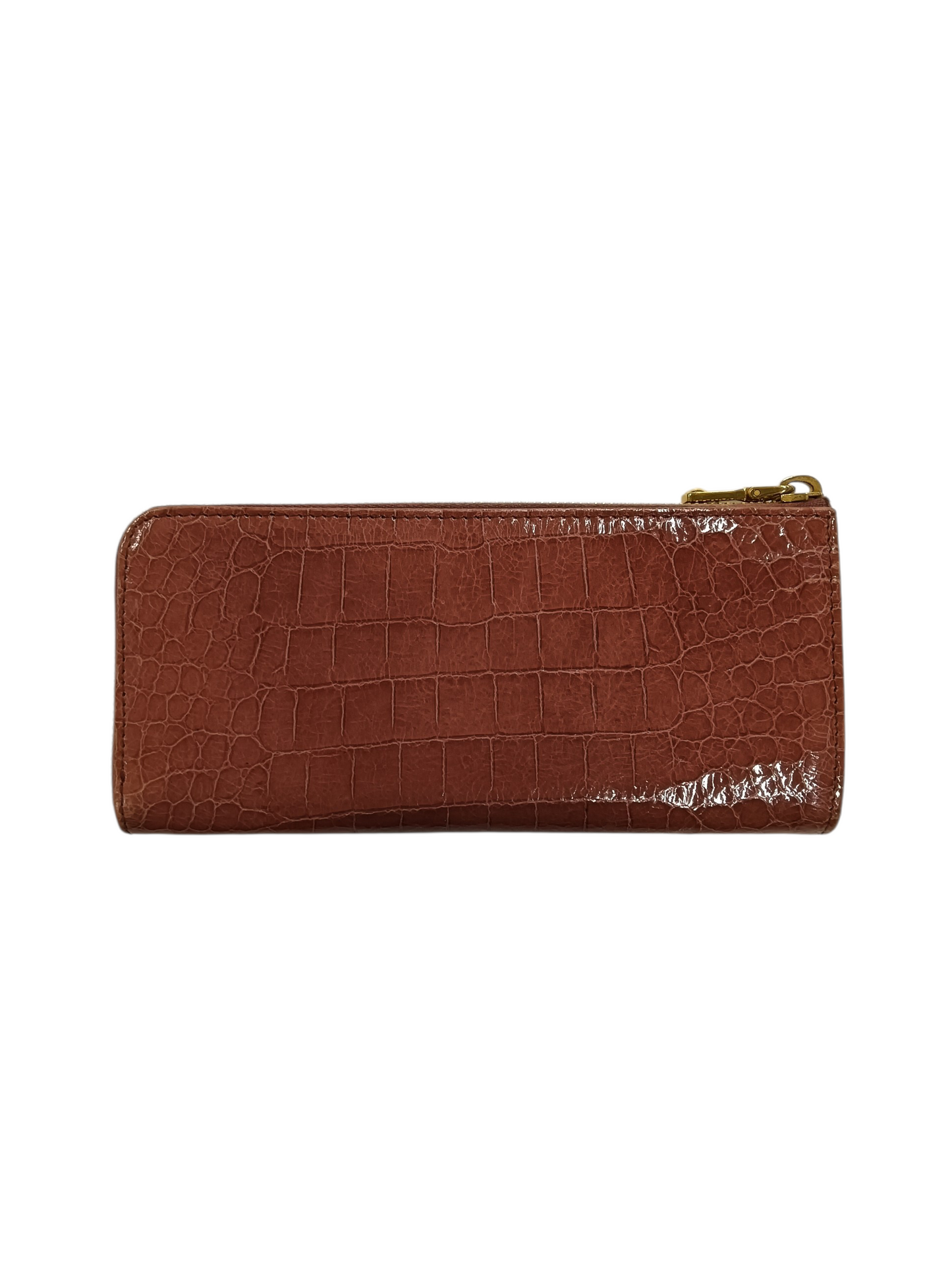 MIU MIU Long Wallet CROC EMBOSSED LEATHER Pink Stain