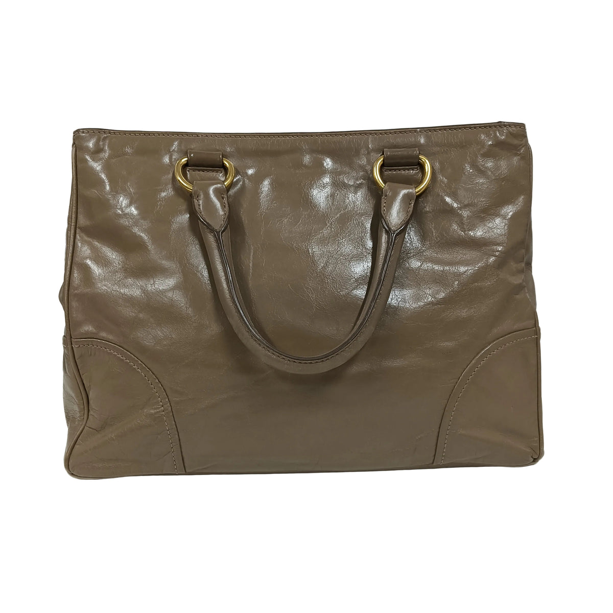2WAY Bag PRADA VITELLO SHINE BN2533 Beige **Scratch