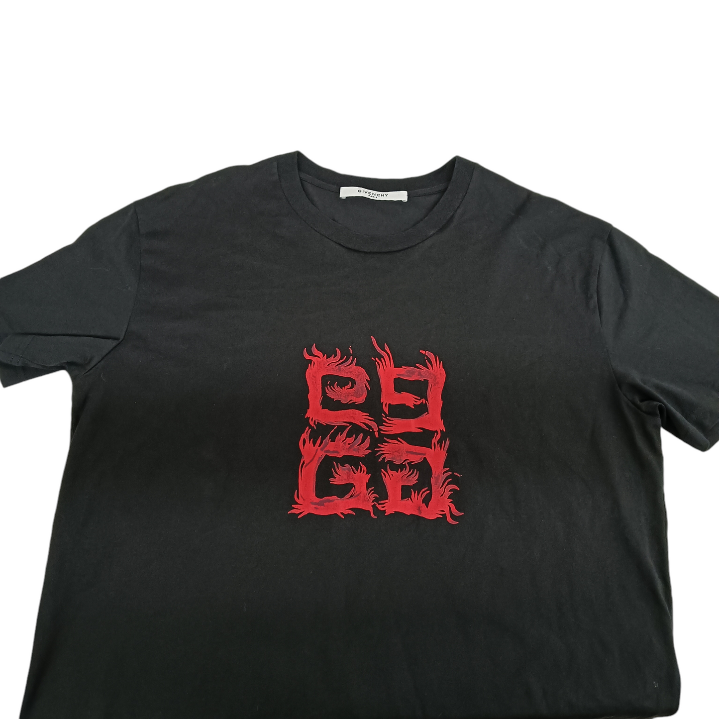 GIVENCHY T-shirt SIZE S Mens Black BW704R3Z0Z *Stain RANK (B)