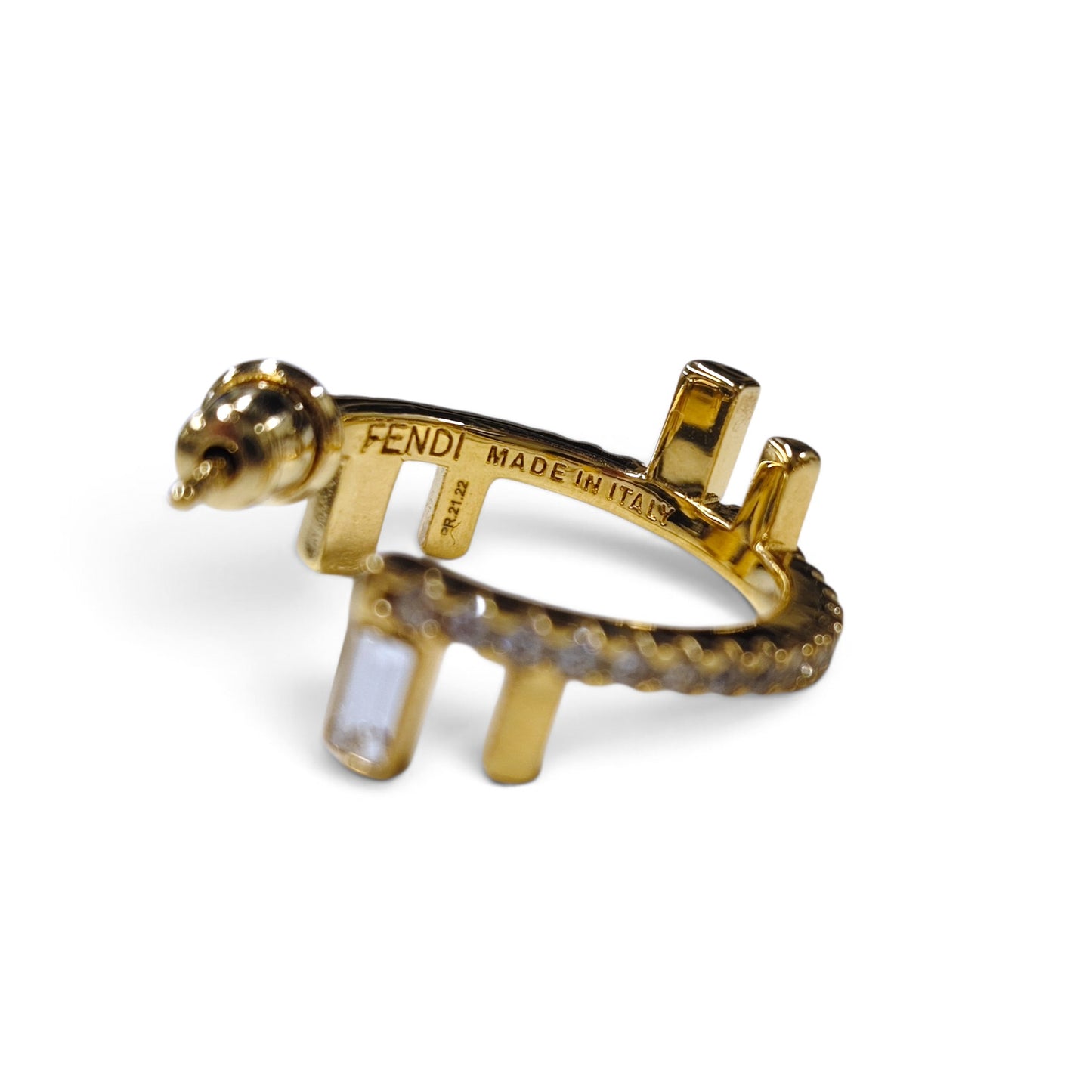 FENDI Earring Gold R. 21. 22 Rank A