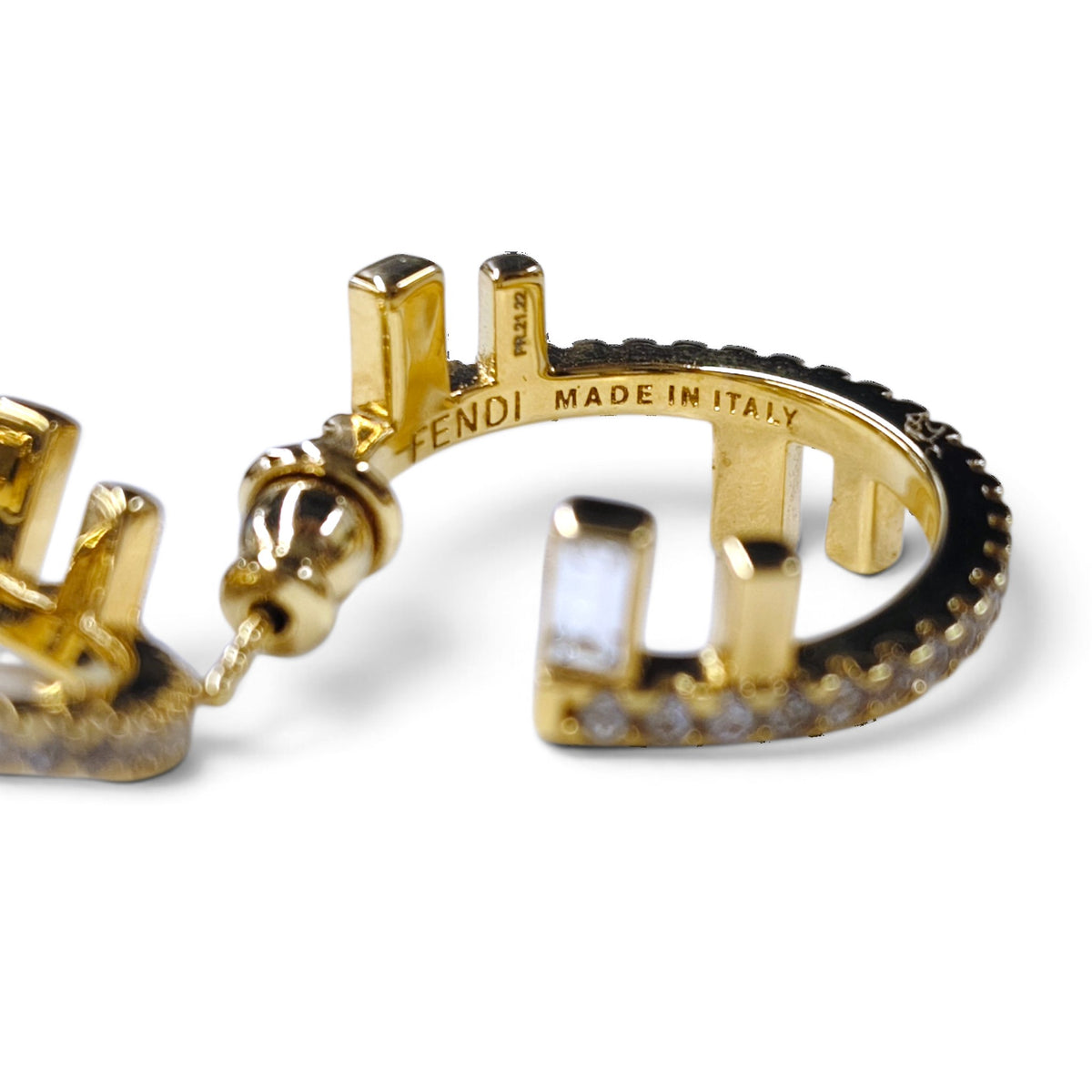 FENDI Earring Gold R. 21. 22 Rank A