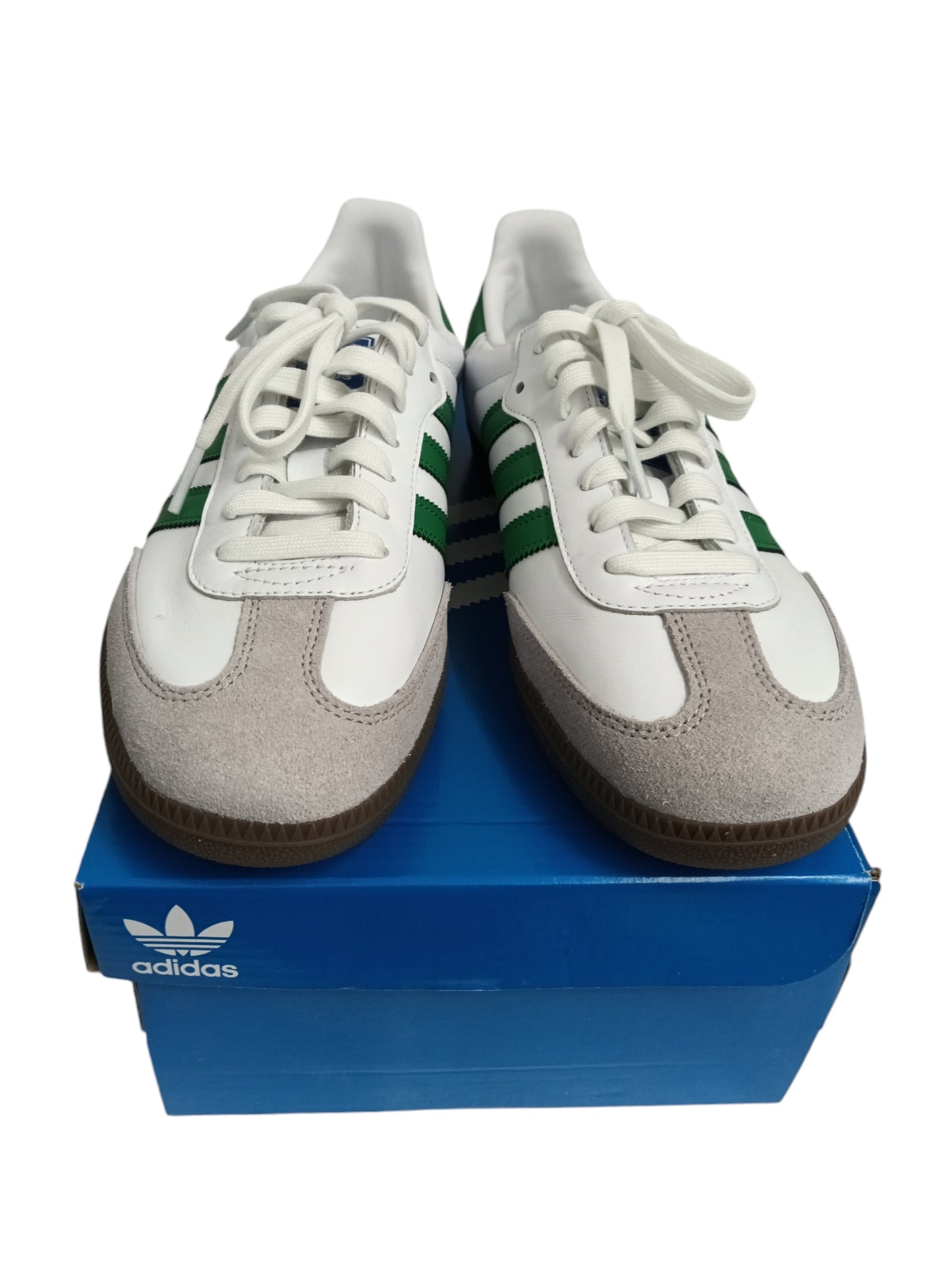 ADIDAS SNEAKERS MENS WHITE/GREEN SAMBA OG IG1024 SIZE 7.5 US RANK(A)