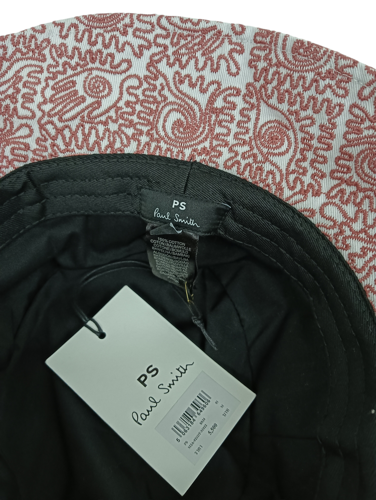 PS Paul Smith Bucket Hat M2A-921DT-M922 Pink And White